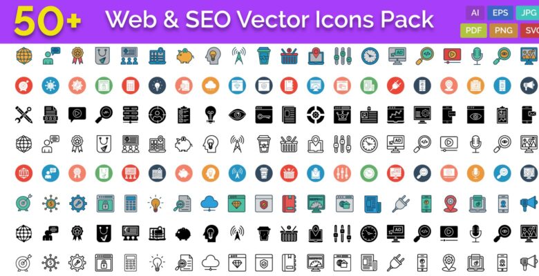 50 Web and SEO Vector Icons pack