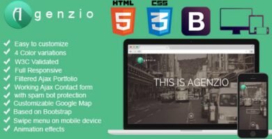 Agenzio – One Page HTML5 responsive Template