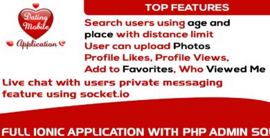 Dating Mobile App Ionic with Full PHP Admin SQL