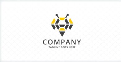 Abstract Bee Logo Template