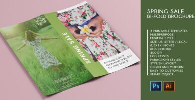 Bifold Spring Sale – 4 Printable Templates