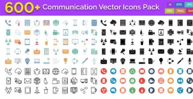 600 Communication Vector Icons Pack