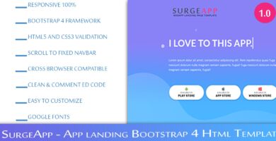 SurgeApp – Bootstrap HTML Landing Page