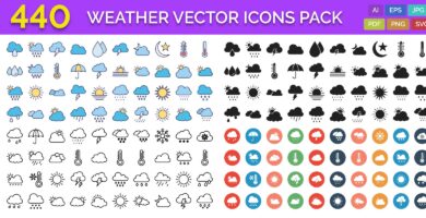 440 Weather Vector Icons Pack