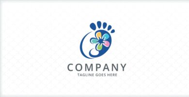 Foot and Flower Logo Template