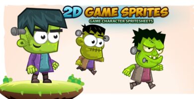 Frankenstein 2D Game Character Sprites
