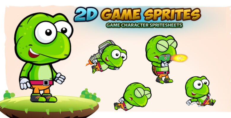 Turtle 2D Game Character Sprites