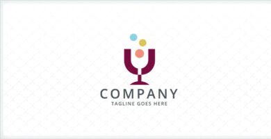 Wine Glass Logo Template