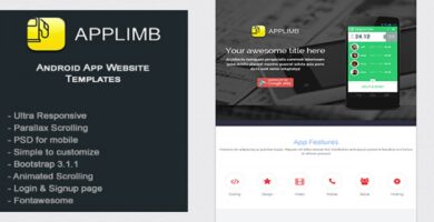 Applimb – Mobile App Onepage HTML Template