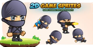 Ninja 2D Game Character Sprites 3