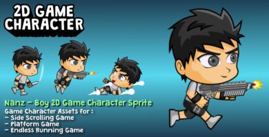 Nanz – Boy 2D Game Character Sprite