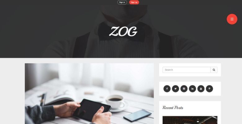 ZOG – Responsive Blog HTML Template