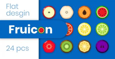 Fruicon – Flat Design Fruit Icons