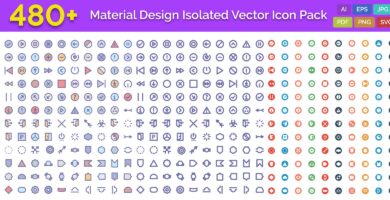 480+ Material Design Isolated Vector Icon Pack