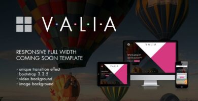 Valia – Responsive Coming Soon HTML Template