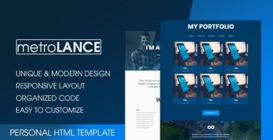 metroLance – Personal Portfolio HTML Template