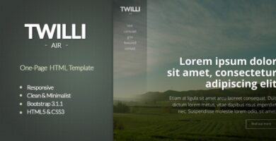 TWILLI Air – Minimalist OnePage HTML Template