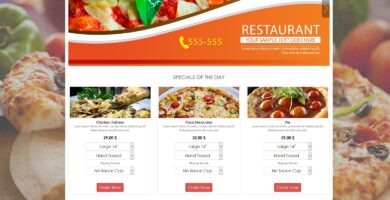 Simple HTML5 E-Commerce Template For Food