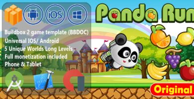 Panda Fruit Run – Buildbox Game Template