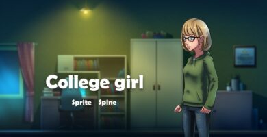 College Girl 2D Character