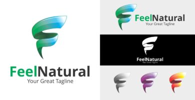 Letter F Logo – Feel Natural Logo Template