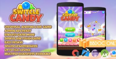 Switcle Candy – Buildbox Game Template