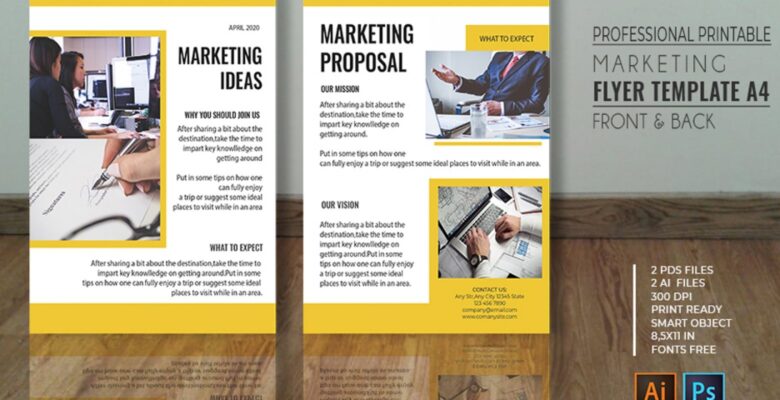 Professional Marketing Flyer – A4 PSD Templates
