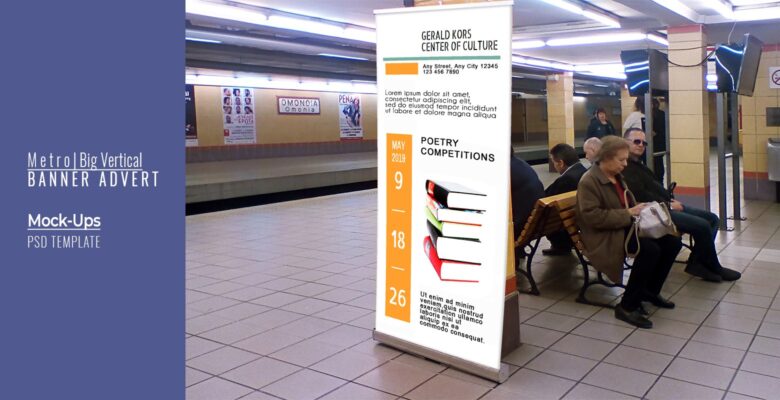 Metro Vertical Banner Advert Mock-up – PSD
