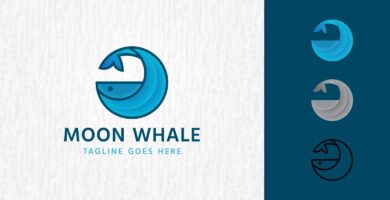 Moon Whale – Logo Template
