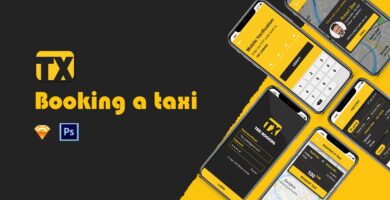 TX – Taxi Booking UI Kit PSD