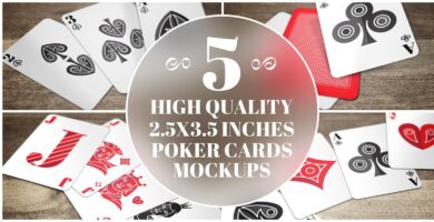 5 Poker Card Mockups