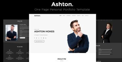 Ashton – One Page Portfolio template