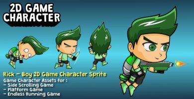Rick – Boy 2D Game Character Sprite