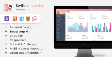 Swift University – Bootstrap 4 Dashboard Template