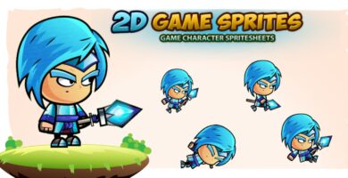 Ice Mage 2D Game Character Sprites