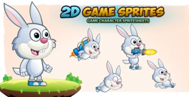 Bunny 2D Game Character Sprites