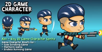 Aex – Boy 2D Game Character Sprite