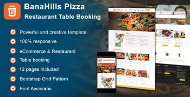 Pizza – Restaurant Table Booking HTML Template