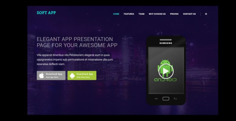 Soft App – One Page HTML Template