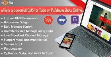 eFlix CMS – Live Video Watch Online PHP Script