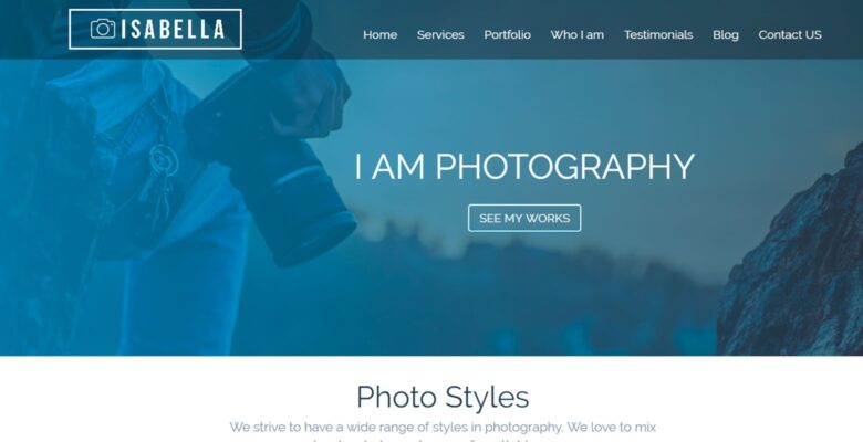 Isabella – HTML Photography Website Template