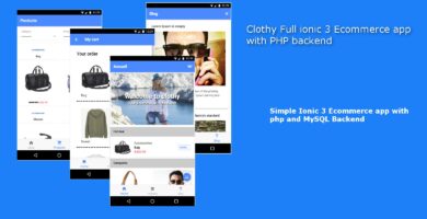 Clothy Ionic 3 Ecommerce App With PHP backend