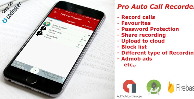 Auto Call recorder with Admob – Android Studio