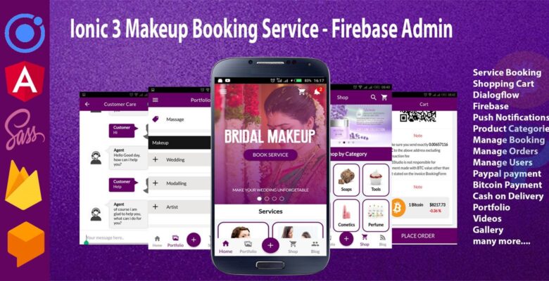 Ionic 3 Makeup Booking Service – Firebase Admin