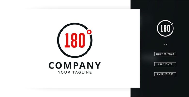 180 Degrees Logo Template