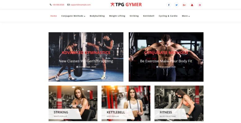 TPG Gymer WordPress Fitness Theme
