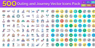 500 Outing and Journey Vector Icons Pack