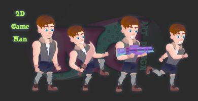 Man 2D Game Character