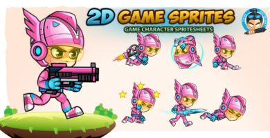 SpaceGirl 2D Game Sprites