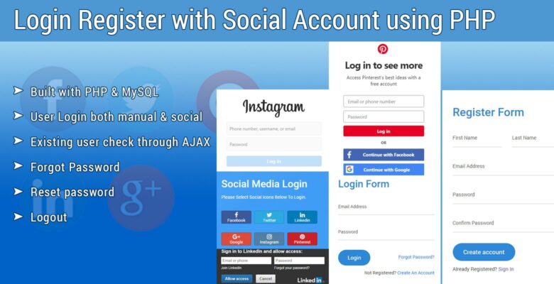 Login Register with Social Account Using PHP